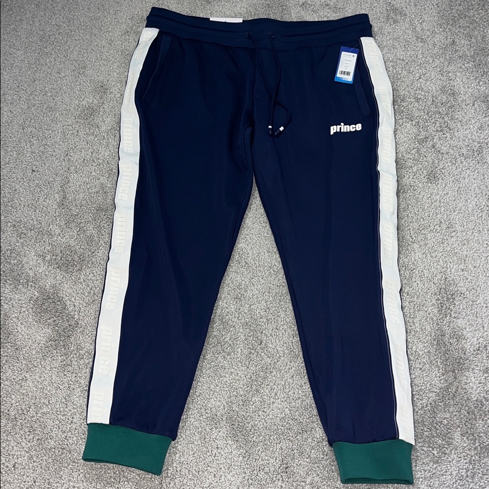New Blue White Stripe PRINCE tennis Pickleball Sweatpants Jogger Pants men’s XL